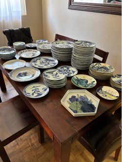 79 Japanese Plate Lot (Arita, Danube, etc)