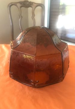 Vintage Glass Globe Shade Amber