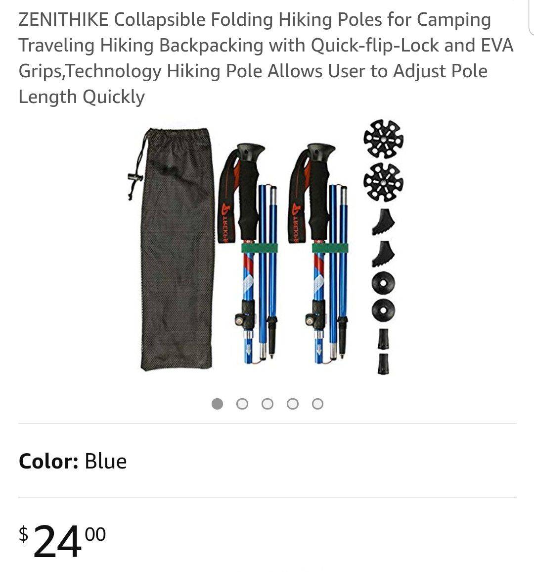 Collapsible Folding Hiking Poles for Camping Traveling Hiking Backpacking with Quick-flip-Lock and EVA Grips,