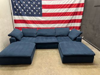 Free Delivery - Navy Royal Blue 5 Piece Cloud Couch Sectional