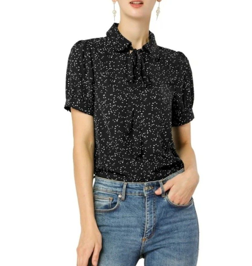 Allegra K Women's Retro Print Top