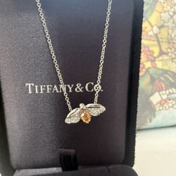 New And Rare Tiffany&Co. Platinum Firefly Necklace