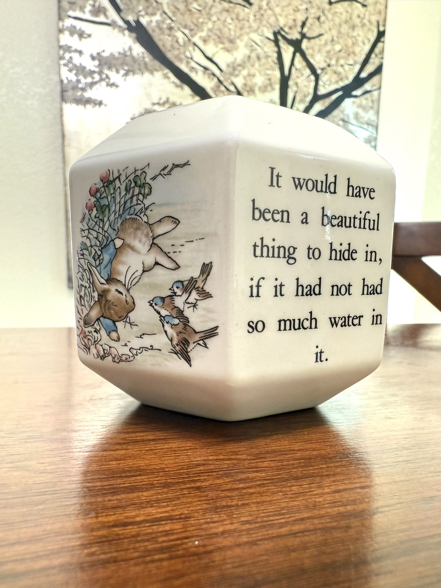Wedgewood Of Etruria & Barlaston Peter Rabbit Porcelain Piggy Coin Bank Vintage