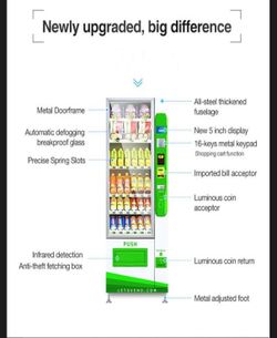 Commercial Refrigerated Snack & Drink Combo Vending Machine w/ Credit Card Reader