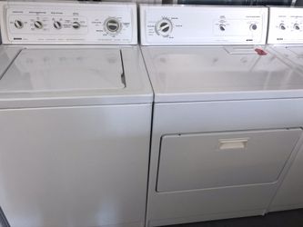 Used kenmore heavy duty washer and dryer set. 1 year warranty
