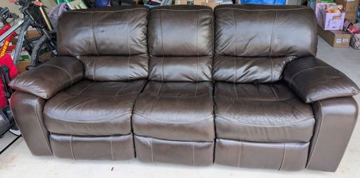 Brown Leather Recliner Couch - OBO