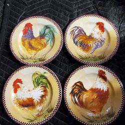 Rooster Plate Set Of 4