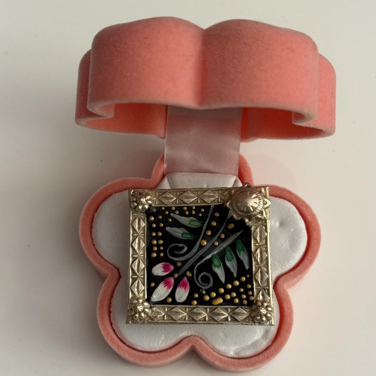 New | Indian Handpainted Oxidized Adjustable Ring