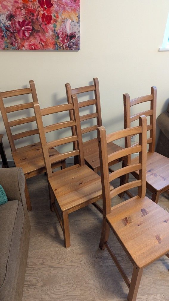 5 Ikea Wooden Chairs
