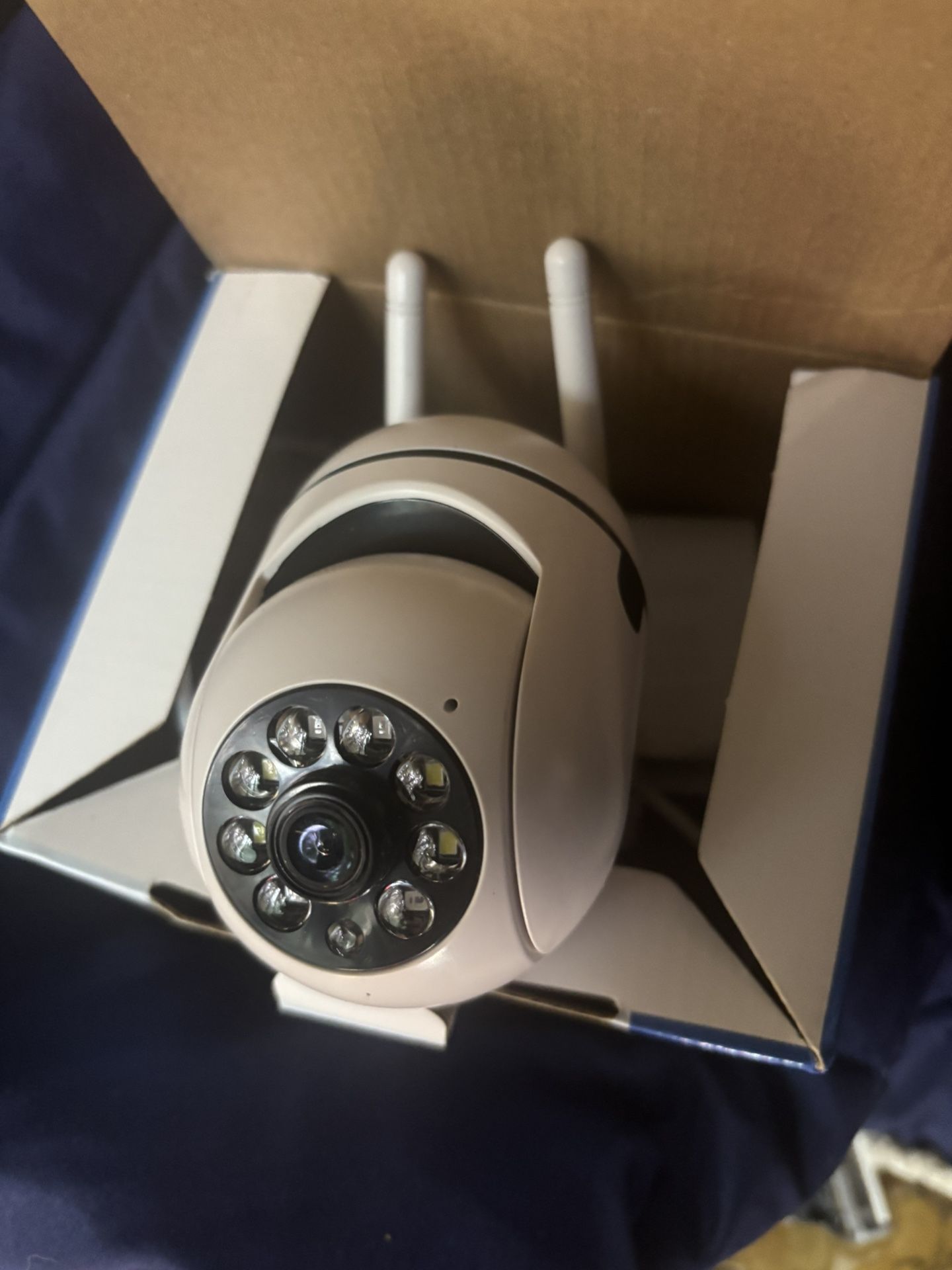 Wi-Fi wireless camera goes right to your phone so you can see whatever your camera facing from your phone. It’s really neat.