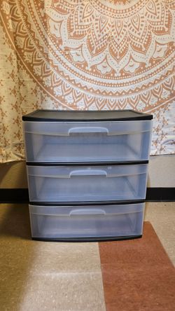 3 drawer wide cart storage organizer