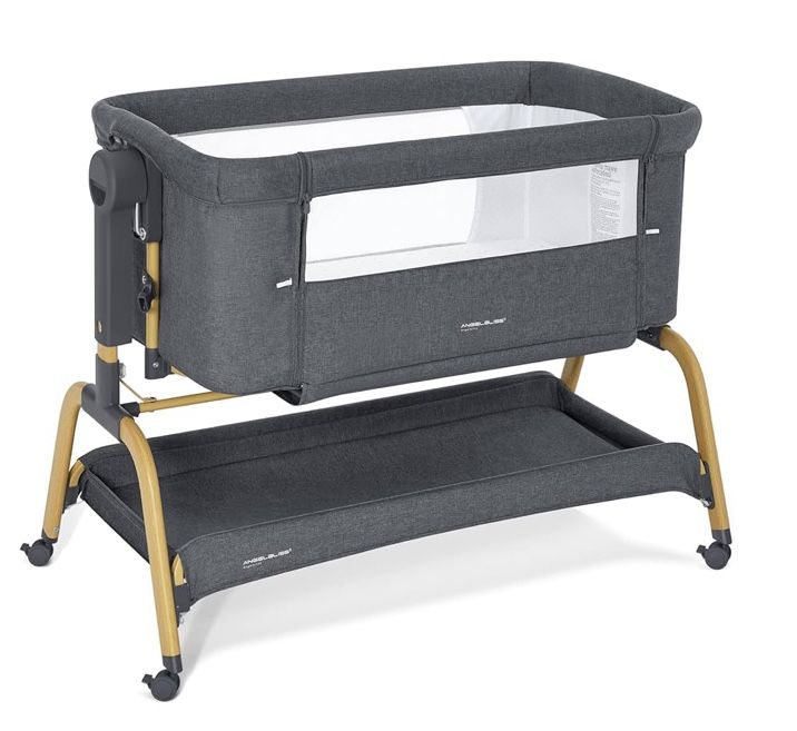 3 in 1 Baby Bassinet In Dark Gray, Foldable