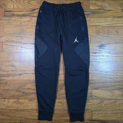 Jordan Dri-Fit Tech Fleece Joggers Black Pants Men’s Size S Jumpman Tapered Cuffed