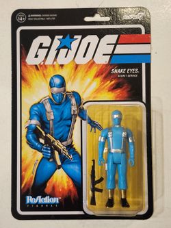 SUPER 7 REACTION FIGURES. G.I.JOE. SNAKE EYES. SECRET SERVICE 3.75 " ACTION FIGURE.