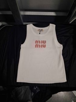 Miu Miu White Knit Tank Top