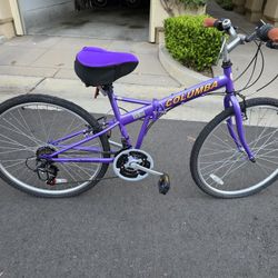 New Columba 26" Steel Folding Bike, Lavender. 