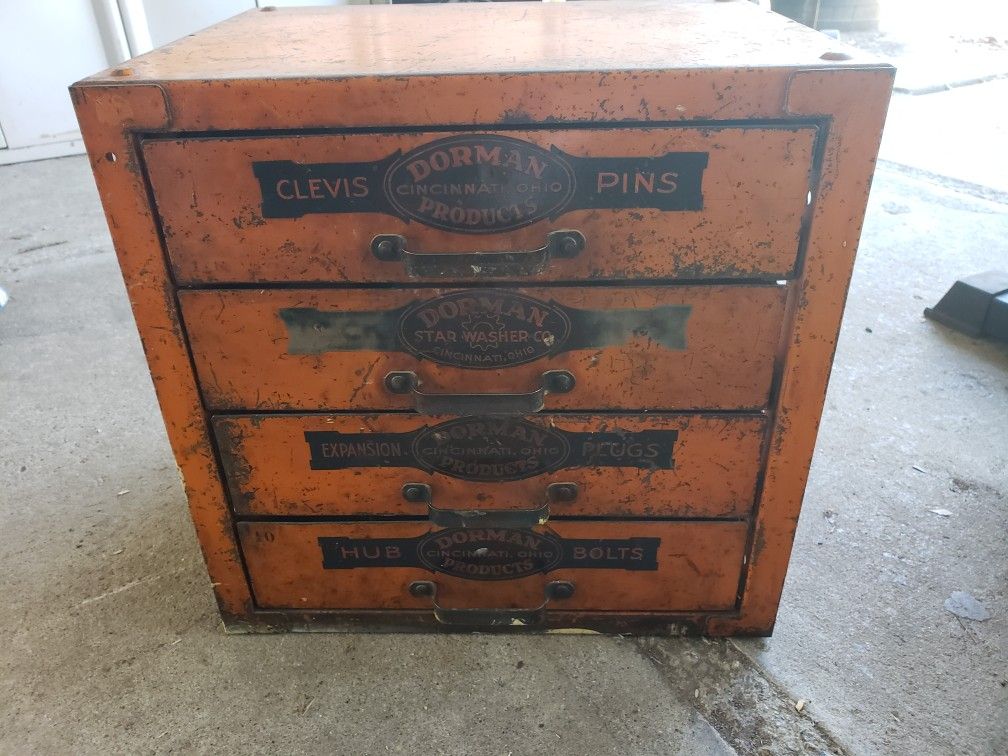 Vintage Dorman products heavy duty Industrial metal cabinet