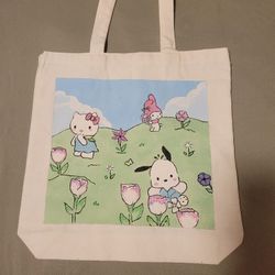 Handpainted Hello Kitty Tote Bag