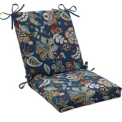 Pillow Perfect Outdoor/Indoor Telfair Peacock Chair Cushion, Blue