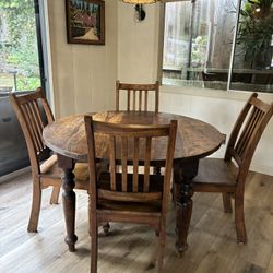 Solid Wood Dining Table And Chairs 