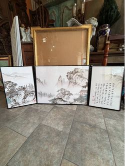 Three panels Japanese wall Art