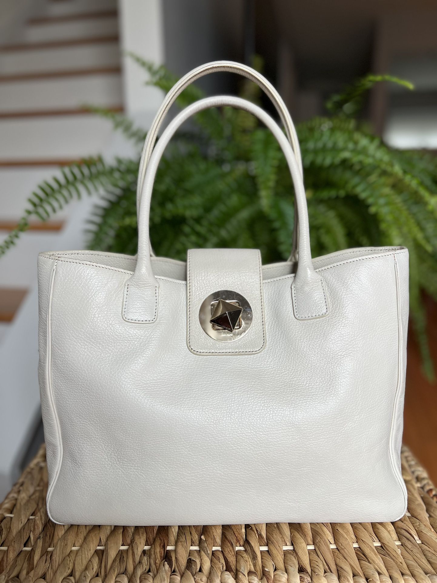 Kate Spade Leather Tote Bag - White 