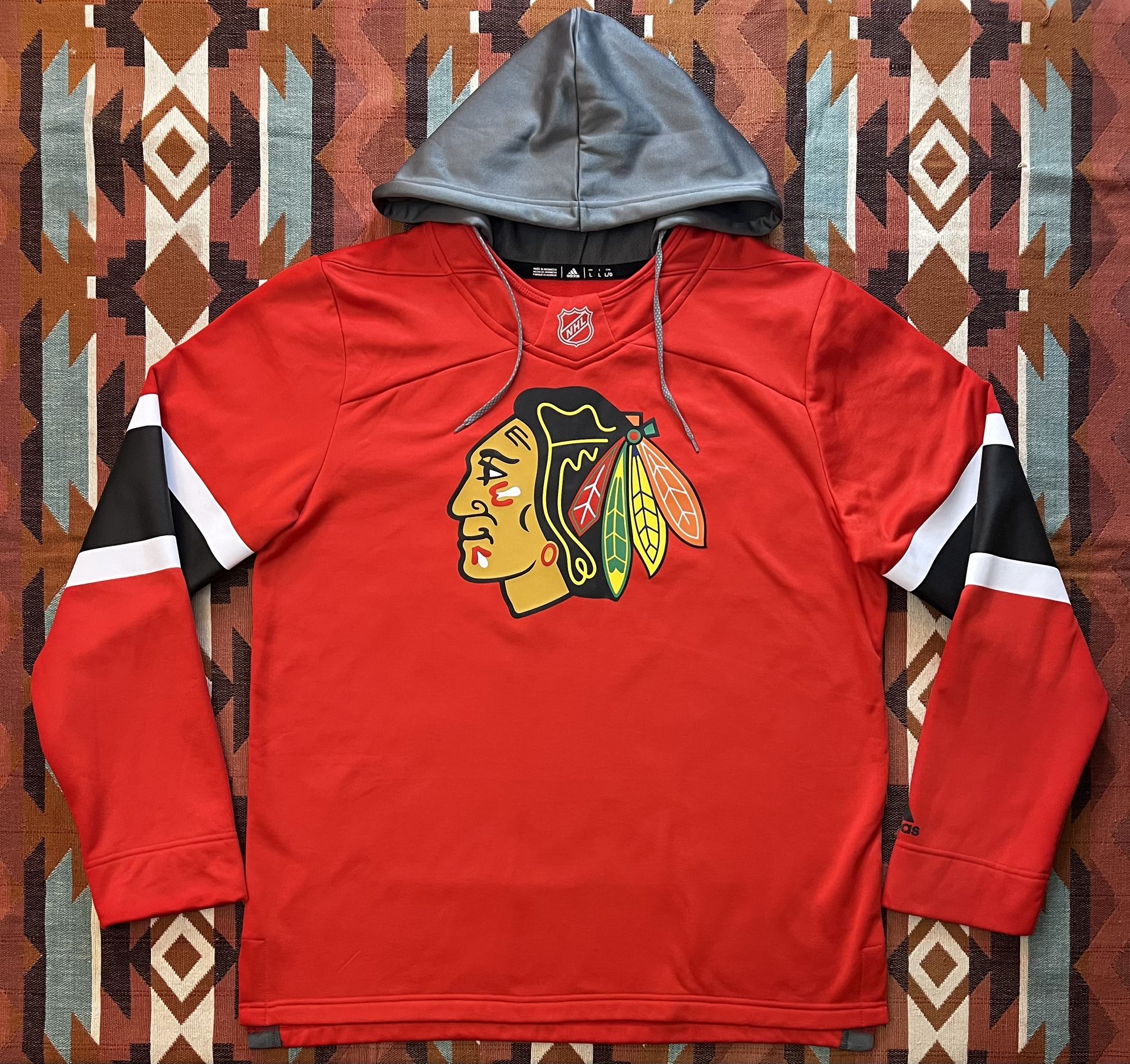 NHL Adidas Chicago Blackhawks Climawarm Pullover Hoodie Men’s Large