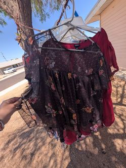 Black flower blouse