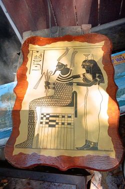 Egyptian Hieroglyphic Art Wood Plaque
