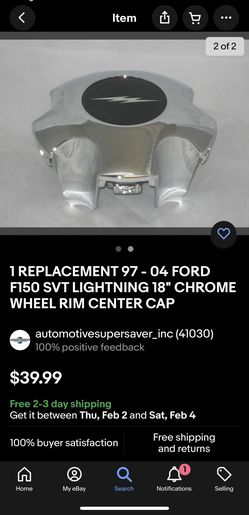 Ford Lightning Chrome Center Caps