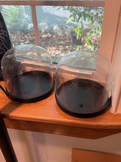 IKEA glass Clear Dome Display dome with Black Base – Set of 2