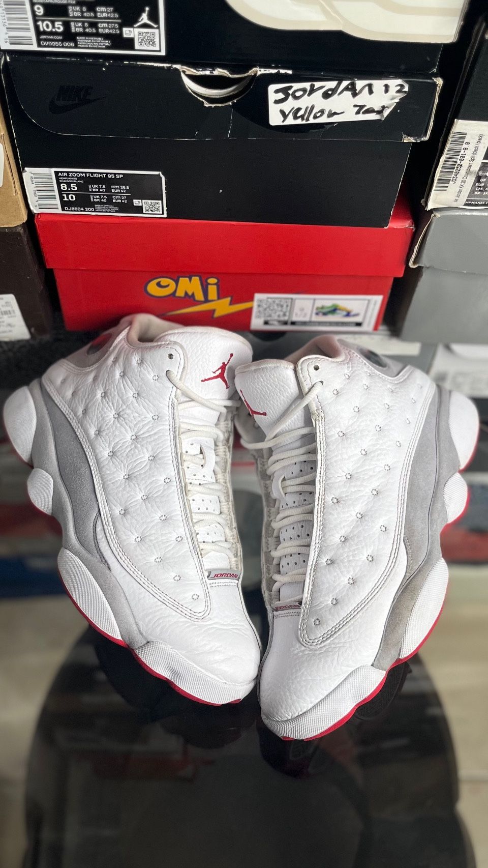 jordan 13 white wolf grey