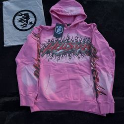Pink Hellstar Pull Over Hoodie 