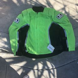 Lime Kawasaki Padded Motorcycle Jacket 