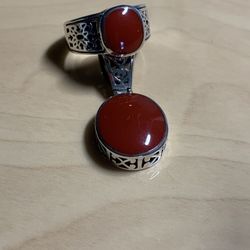 New Beautiful Coral Ring & pendant 