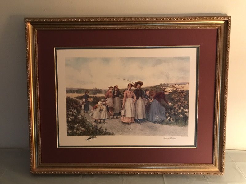 Berry Pickers Painting - Jennie Brownscombe - After Etching J S King (Fine Art)