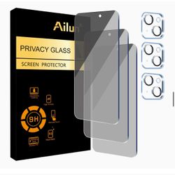 PRIVACY GLASS SCREEN PROTECTOR ( 3 glass + 3 lens Camera protector) 