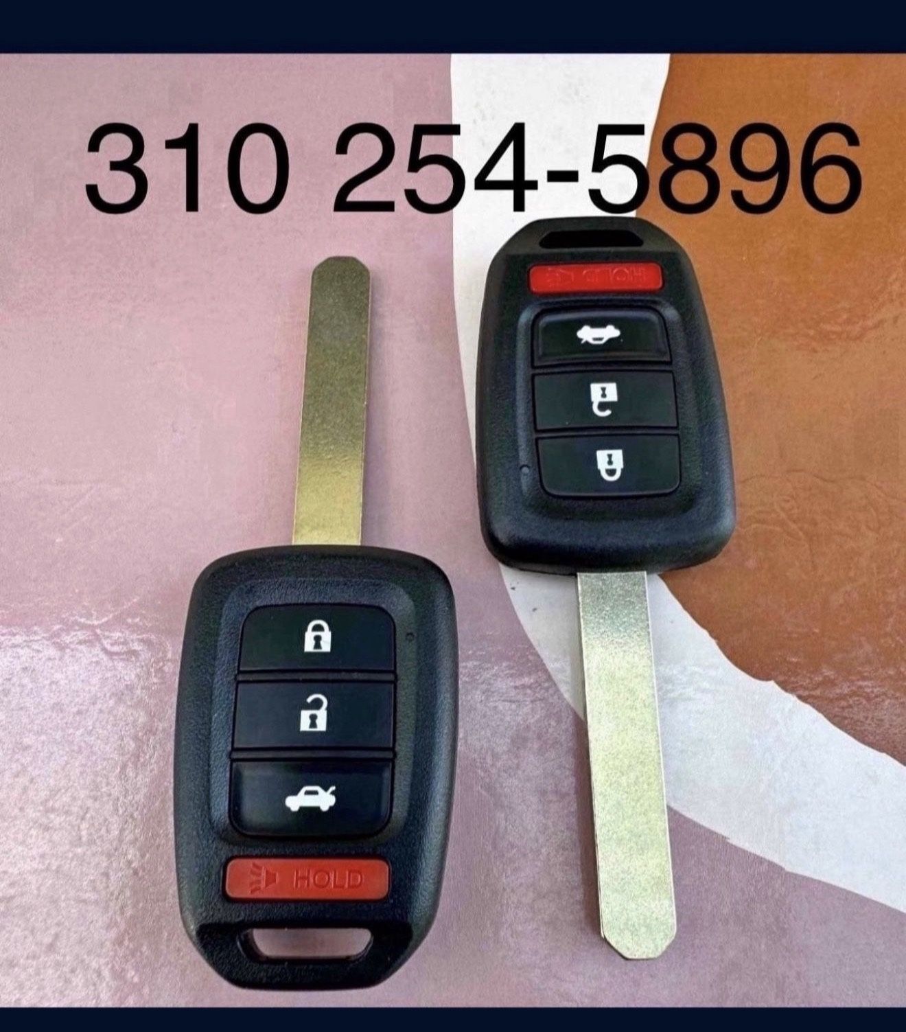 Honda Civic Accord Pilot CRV Fit Keys Llaves Y Controles Corte Incluido 
