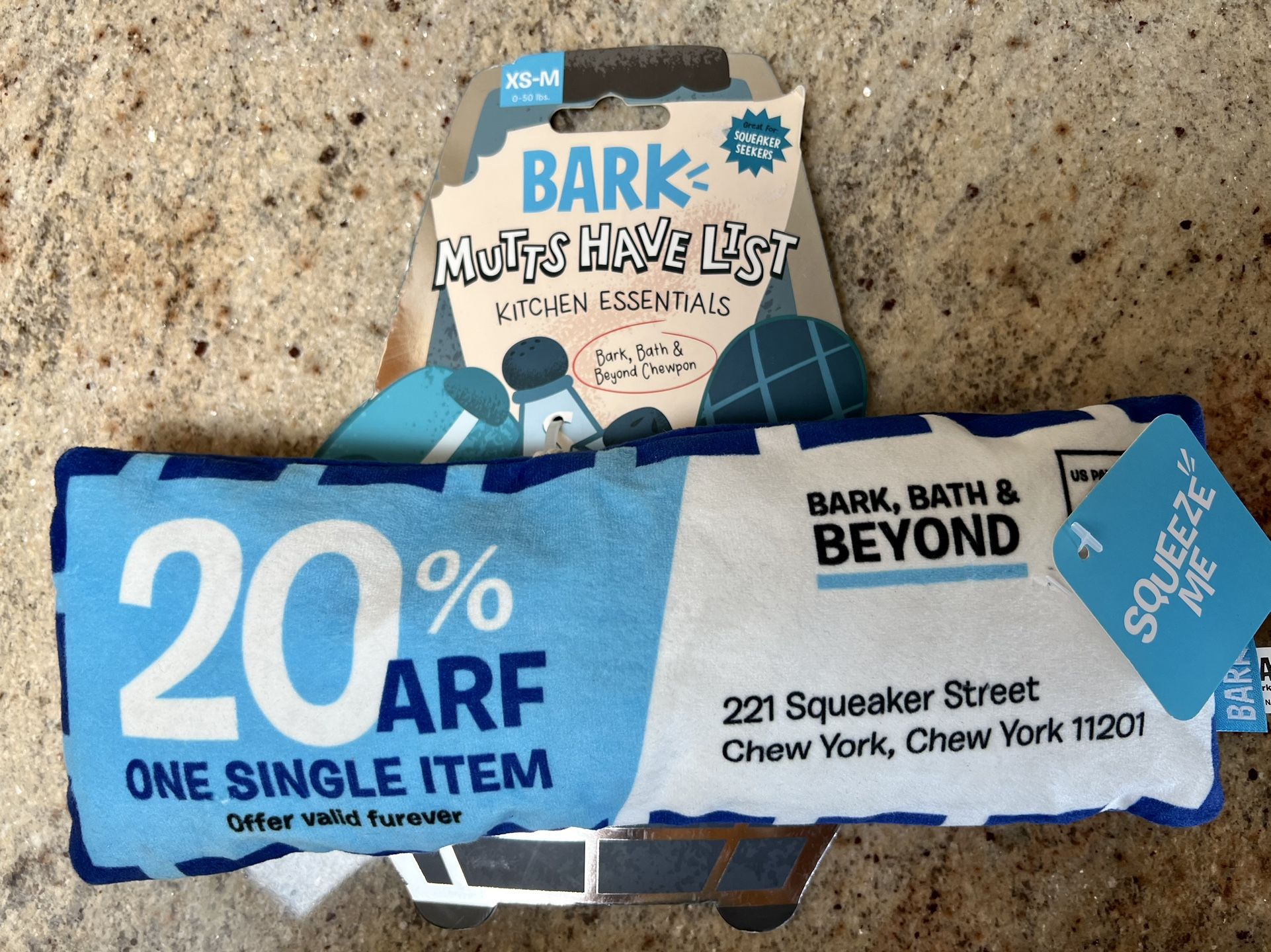 Bark Box “Bark, Bath, & Beyond Chewpon” Dog Toy (0-55#)