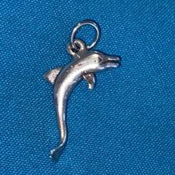 Small sterling silver 925 dolphin charm pendant