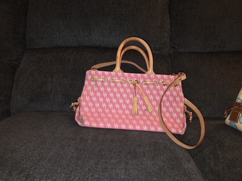 Dooney & Bourke Pink Tassle Tote Satchel Bag