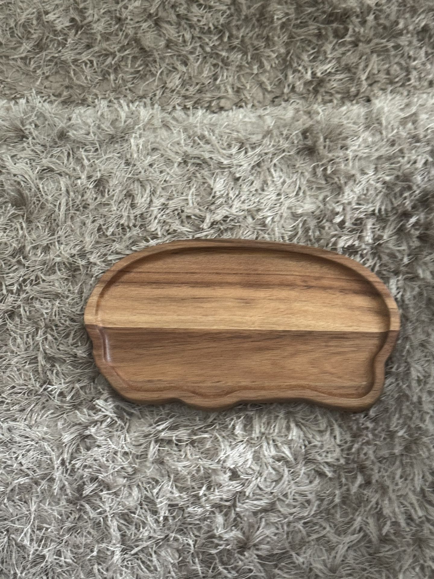 Small Asymmetrical Walnut-Style Serving Tray