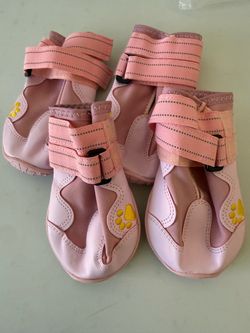 Pink Dog Boots with Velcro Straps large