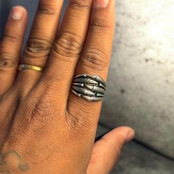 Unisex 925 Sterling Silver Wide Ring – Size 11