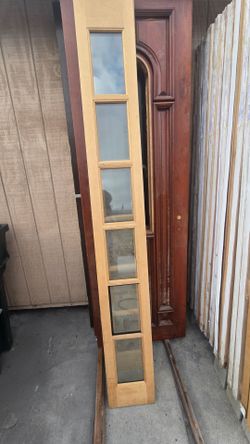 Wooden doors, side doors, sidelites, with glass, no stain, prepped