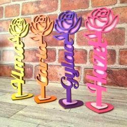 Custom Gift Standing Wooden Rose 