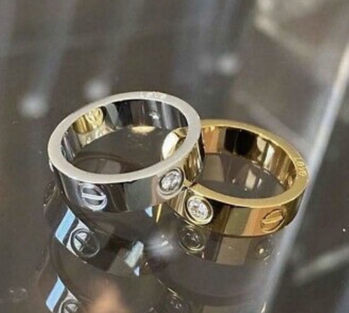 Women Men Gold Silver Ring