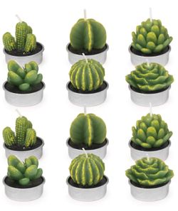 CACTUS TEALIGHT CANDLES,HANDMADE DELICATE SUCCULENT CACTUS CANDLES FOR HOME DECORATION(2 pack)
