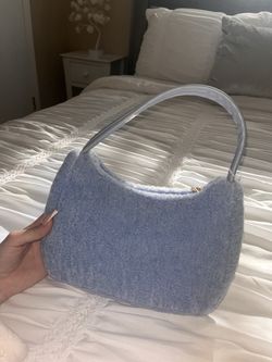 Small Blue Sherpa Shoulder Bag