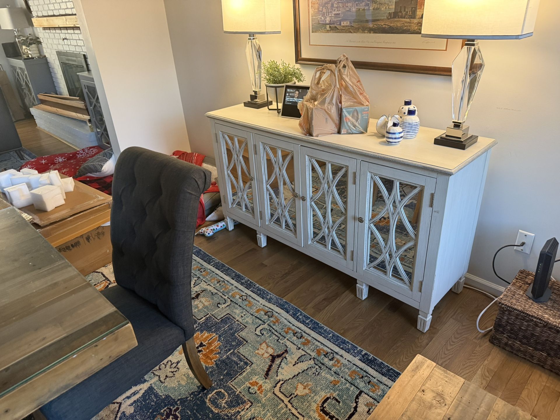 White Cabinet Mirrored Doors